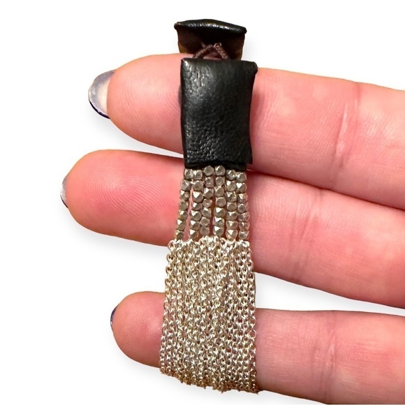 Johnny Was Genuine Silver Bohemian Bracelet Double Chain Link NEW Button Closure - Picture 3 of 9